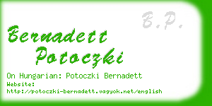 bernadett potoczki business card